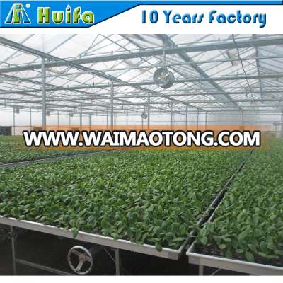 Multi span agricultural Stationary Growing Systems greenhouse