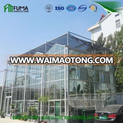 FM Modern Multi-span NON-welded Steel Structure Glass Greenhouse